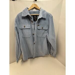 Buffalo David Bitton Men's Corduroy Long Sleeve Shirt Blue, Large